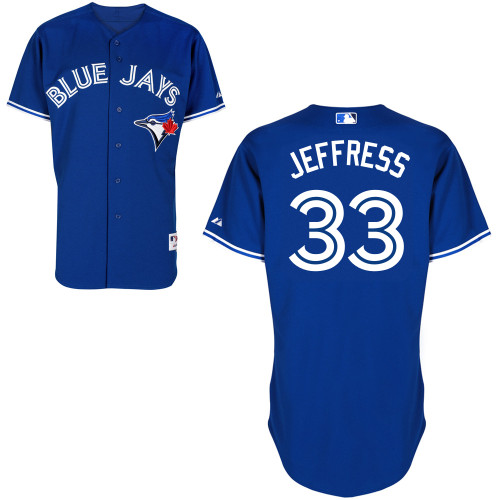 Jeremy Jeffress #33 MLB Jersey-Toronto Blue Jays Men's Authentic Alternate Blue Baseball Jersey